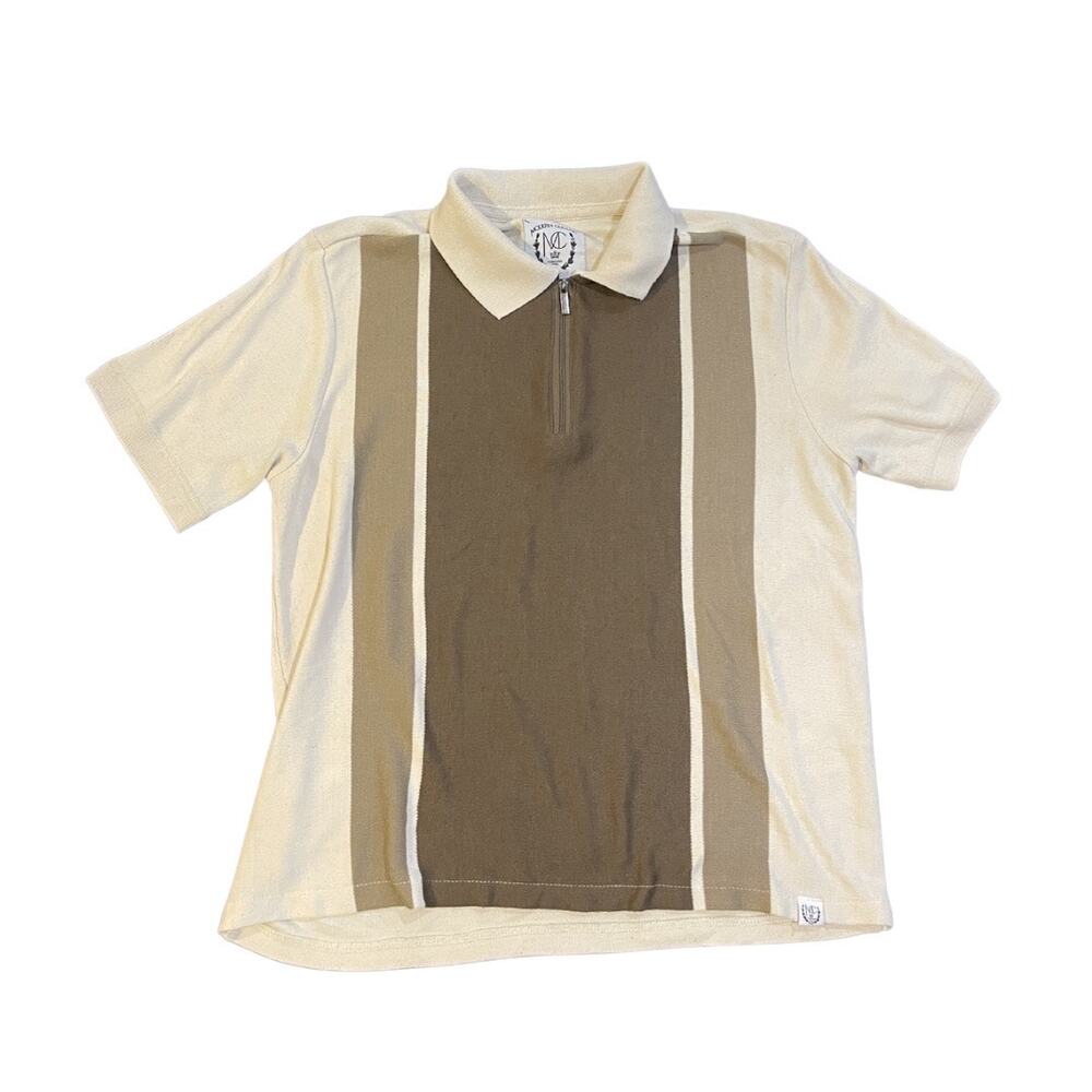 Modern Culture Knit Polo Shirt Size Medium Vintage Retro Inspired Colorblock